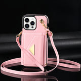 Leather Crossbody Card Slots Wallet Case for iPhone