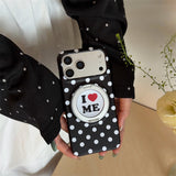 Polka Dot Letter Magnetic Kickstand Case for iPhone