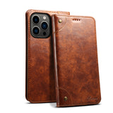 Vintage Leather Flip Card Holder Case for iPhone