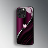 Colorful Purple Heart Electroplated Case for iPhone