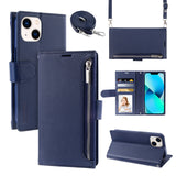 Minimalist Leather Wallet Case with Lanyard for iPhone