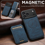Magnetic Card Holder Leather Case for iPhone