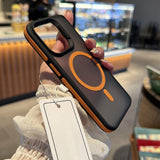 Two-Tone Magnetic Matte Shockproof Phone Case for iPhone
