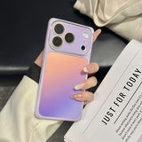 Square Gradient Contrast Color Shockproof Case for iPhone