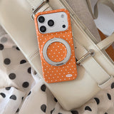 Macaron Polka Dot Magnetic Kickstand Shockproof Case for iPhone