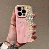 Floral Pleated Silicone Case for iPhone