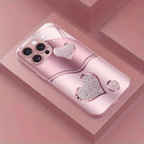 Curve Double Heart Electroplated Case for iPhone