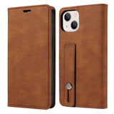 Wrist Strap Leather Flip Wallet Case for iPhone