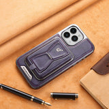 2‑in‑1 Magnetic Card Holder Leather Case with Stand for iPhone