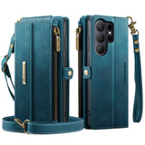 Retro Card-Slot Wallet Flip Leather Crossbody Case for Samsung