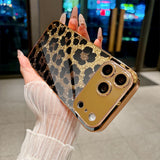 Glitter Gold Leopard Print Electroplated Case for iPhone