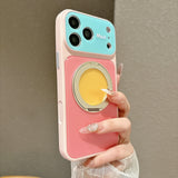 Color Block Magnetic Stand Shockproof Case for iPhone