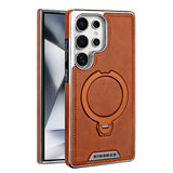 High-end Leather Texture Mobile with Rotating Magnetic Bracket Case for Sumsang