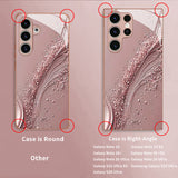 Ornate Line Patterns Electroplated Tempered Glass Case For Samsung
