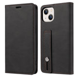 Wrist Strap Leather Flip Wallet Case for iPhone