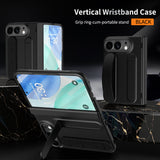 Wrist Strap Kickstand Shockproof Case with Screen Protector for iPhone Duo