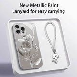 Romantic Rose Electroplated Case with Lanyard for iPhone