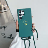 Heart Design Crossbody Strap Shockproof Case for Samsung