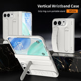 Wrist Strap Kickstand Shockproof Case with Screen Protector for iPhone Duo