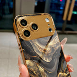 Luxury Black Gold Quicksand Electroplated Case for iPhone