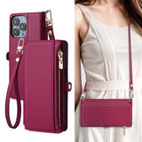 Card Wallet Shockproof Case with Lanyard for iPhone