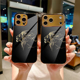 Luxury Black & Gold Lion Electroplated Case for iPhone