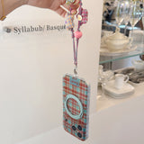 Sweet Color Block Plaid Rotatable Kickstand Case for iPhone