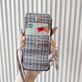 Woven Texture Crossbody Card Wallet Case for iPhone