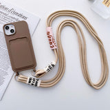 Minimalist Card Holder Lanyard Soft Silicone Case for iPhone