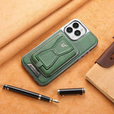 2‑in‑1 Magnetic Card Holder Leather Case with Stand for iPhone