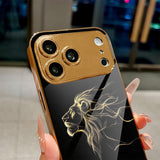 Luxury Black & Gold Lion Electroplated Case for iPhone