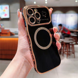 Large Wave Magnetic Side-Heart Phone Case for iPhone