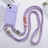 Minimalist Card Holder Lanyard Soft Silicone Case for iPhone