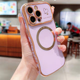 Large Wave Magnetic Side-Heart Phone Case for iPhone