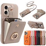 Leather Crossbody Wallet Shockproof Case for iPhone