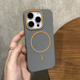 Diagonal Stripes Fine Circle Magnetic Hit color Case For iPhone