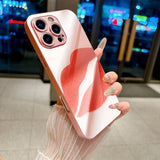 Red Lips Pink Electroplated Case for iPhone