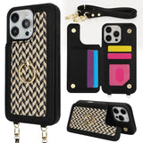 Woven Texture Card Slot Leather Case for iPhone