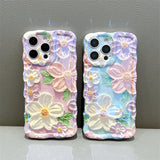 Oil Painting Floral Wavy Edge Phone Case for IPhone