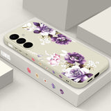 Purple Peony Painted Shockproof Phone Case for Samsung