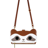 Cute Raccoon Leather with lanyard Wallet Case for Samsung