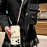 Fashion Card Holder Leather Crossbody Case for iPhone