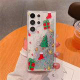 Quicksand Christmas Cartoon Soft Edge Phone Case for Samsung