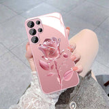Romantic Roses Soft Touch With Lanyard Phone Case For Samsung