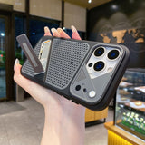 Hidden Kickstand Hollow Cooling Shockproof Case for iPhone