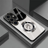 Business-Style Long Pattern Full-Coverage Liquid Glass Phone Case for Samsung