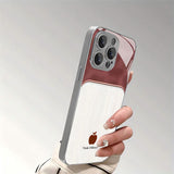 Wine Red Color Block Electroplated Case for iPhone
