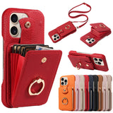 Leather Crossbody Wallet Shockproof Case for iPhone