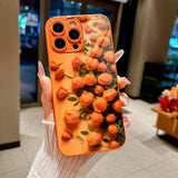 Romantic Orange Flower Field Electroplated Case for iPhone