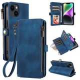 Leather Zipper Lanyard Wallet Case for iPhone